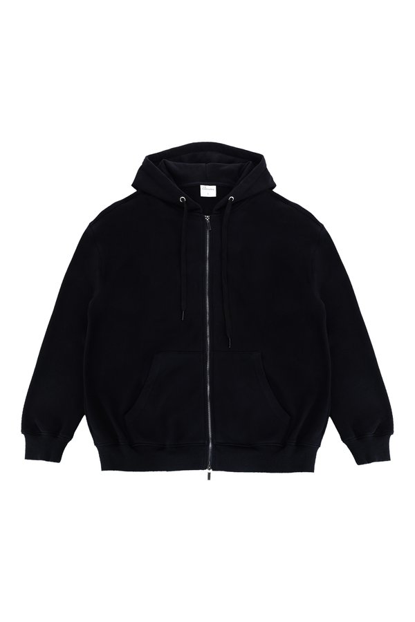 Black Double Zip-Up Hoodie Jacket