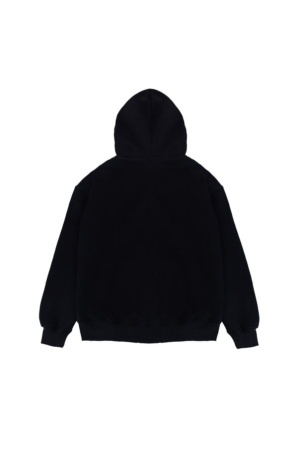 Black Double Zip-Up Hoodie Jacket